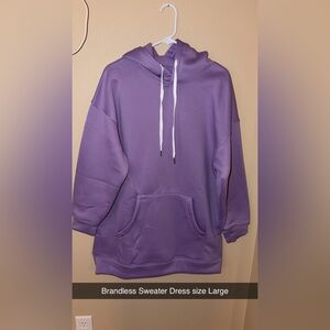 Purple Women's Hoodie Sweater Dress